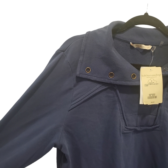 New Soft Surroundings Vintage Wash Blue Pullover Size XL NWT - Picture 3 of 5